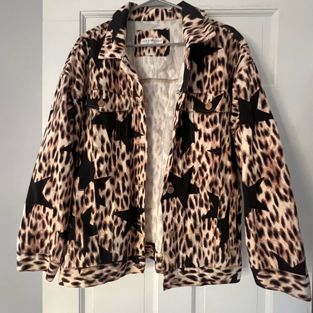 Cheetah & Star Print Oversized Jacket